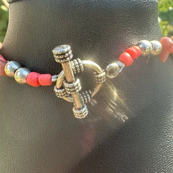 vintage purvian with natural stone seed beads necklace - Picture 3 of 8